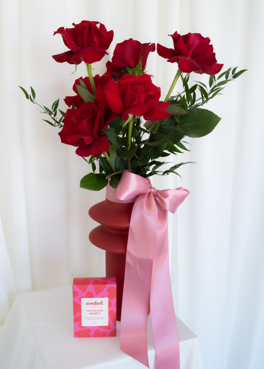 'My Valentine' Vase - 6 Stems